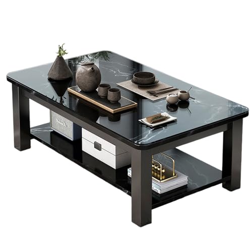 Couchtisch mit Stauraum - Tisch Wohnzimmer Modern Doppelschichtiges Arbeitsplattendesign mit Verdicktem Stahlrahmen Geeignet füR Wohnzimmer und BüRo Black 55.1 * 23.6 * 18.1in Couchtisch mit Stauraum - Tisch Wohnzimmer Modern Doppelschichtiges Arbeitsplattendesign mit Verdicktem Stahlrahmen Geeignet füR Wohnzimmer und BüRo Black 55.1 * 23.6 * 18.1in von STARHMLUX