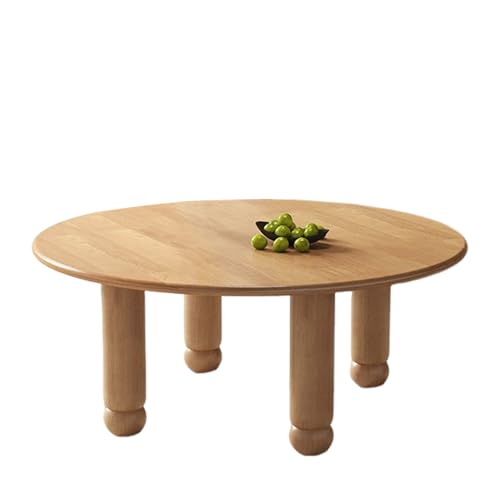 Holz Couchtisch mit Stauraum - Runder Kaffeetisch Massivholzrahmen Kugelfuß füR Wohnzimmer und Lounge Natural 31.5 * 31.5 * 15.7in Holz Couchtisch mit Stauraum - Runder Kaffeetisch Massivholzrahmen Kugelfuß füR Wohnzimmer und Lounge Natural 31.5 * 31.5 * 15.7in von STARHMLUX