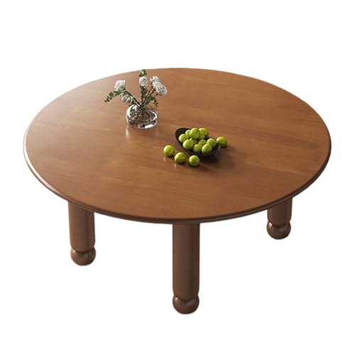 Holz Couchtisch mit Stauraum - Runder Kaffeetisch Massivholzrahmen Kugelfuß füR Wohnzimmer und Lounge Walnut 31.5 * 31.5 * 15.7in Holz Couchtisch mit Stauraum - Runder Kaffeetisch Massivholzrahmen Kugelfuß füR Wohnzimmer und Lounge Walnut 31.5 * 31.5 * 15.7in von STARHMLUX