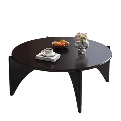 Landhausstil Runder Kaffeetisch - Holz Couchtisch Rillenkartendesign Einzigartige StüTzstruktur füR Wohnzimmer Black 29.9 * 29.9 * 16.5in Landhausstil Runder Kaffeetisch - Holz Couchtisch Rillenkartendesign Einzigartige StüTzstruktur füR Wohnzimmer Black 29.9 * 29.9 * 16.5in von STARHMLUX