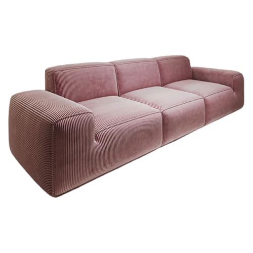 STARHMLUX 3-Sitzer Bodensofa - Chenille-Samtstoff Schlaf Couch Modulares Design platzsparend 15min Montage für Wohnzimmer und Büro Cherry Pink 110.2 * 39.4 * 28.3in von STARHMLUX