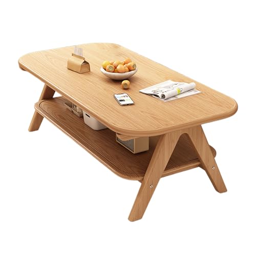 STARHMLUX Couchtisch Holz - Kaffeetisch mit Stauraum Doppellagige Aufbewahrungsfunktion SchwalbenschwanzföRmige Beine füR Kleine Versammlungen und BüRos Natural Wood 47.2 * 23.6 * 17.7in STARHMLUX Couchtisch Holz - Kaffeetisch mit Stauraum Doppellagige Aufbewahrungsfunktion SchwalbenschwanzföRmige Beine füR Kleine Versammlungen und BüRos Natural Wood 47.2 * 23.6 * 17.7in von STARHMLUX
