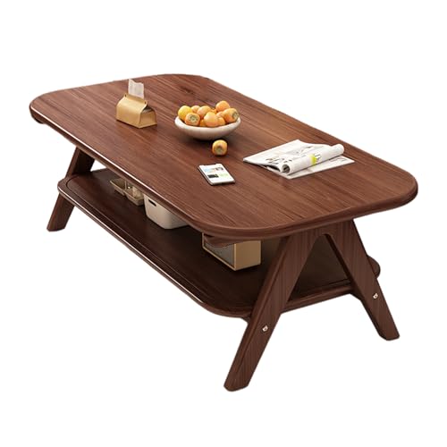 STARHMLUX Couchtisch Holz - Kaffeetisch mit Stauraum Doppellagige Aufbewahrungsfunktion SchwalbenschwanzföRmige Beine füR Kleine Versammlungen und BüRos Walnut 47.2 * 23.6 * 17.7in STARHMLUX Couchtisch Holz - Kaffeetisch mit Stauraum Doppellagige Aufbewahrungsfunktion SchwalbenschwanzföRmige Beine füR Kleine Versammlungen und BüRos Walnut 47.2 * 23.6 * 17.7in von STARHMLUX