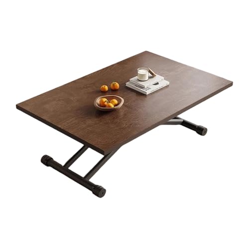 STARHMLUX Couchtisch mit Rollen Wohnzimmer - Kaffeetisch Ausziehbar Holz Modern Rahmen aus Kohlenstoffstahl Faltbares Design Geeignet füR Kleine RäUme Walnut 47.2 * 23.6 * 27.9in von STARHMLUX