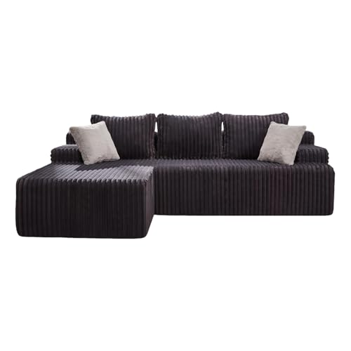 STARHMLUX Eckschlafsofa - 2-Sitzer Bodensofa Modulares Design Keine Montage Erforderlich Platzsparend für Kleine Wohnungen Gray Stripes 95.7 * 61.4 * 26.8in von STARHMLUX