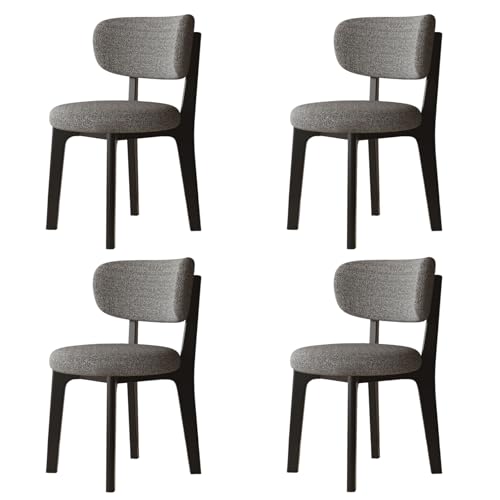 STARHMLUX EsszimmerstüHle Holz 2/4/6er Set - Moderne Stühle Esszimmer Baumwoll- und Leinenstoff Abnehmbarer und waschbarer Stuhlbezug für Küche und Restaurant Black+Dark Gray Set of 4 von STARHMLUX