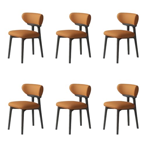 STARHMLUX EsszimmerstüHle Holz 2/4/6er Set - Moderne Stühle Esszimmer mit Bequeme Rückenlehne Pflegeleicht für den Essbereich Black +orange 6pc STARHMLUX EsszimmerstüHle Holz 2/4/6er Set - Moderne Stühle Esszimmer mit Bequeme Rückenlehne Pflegeleicht für den Essbereich Black +orange 6pc von STARHMLUX