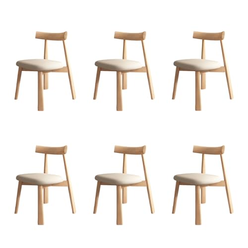 STARHMLUX EsszimmerstüHle Holz 2/4/6er Set - Moderne Stühle Esszimmer mit Bequeme Rückenlehne für den Essbereich Original Wood +Light Khaki 6pc von STARHMLUX