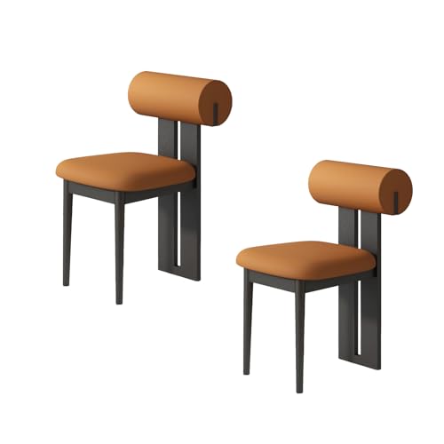 STARHMLUX EsszimmerstüHle Holz 2/4/6er Set - Moderne Stühle Esszimmer mit Gepolstert Holzstühle Bequeme Rückenlehne für den Essbereich Black + orange 2pc von STARHMLUX