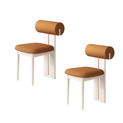 STARHMLUX EsszimmerstüHle Holz 2/4/6er Set - Moderne Stühle Esszimmer mit Gepolstert Holzstühle Bequeme Rückenlehne für den Essbereich White + orange 2pc von STARHMLUX