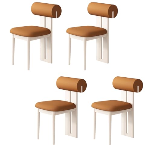 STARHMLUX EsszimmerstüHle Holz 2/4/6er Set - Moderne Stühle Esszimmer mit Gepolstert Holzstühle Bequeme Rückenlehne für den Essbereich White + orange 4pc STARHMLUX EsszimmerstüHle Holz 2/4/6er Set - Moderne Stühle Esszimmer mit Gepolstert Holzstühle Bequeme Rückenlehne für den Essbereich White + orange 4pc von STARHMLUX