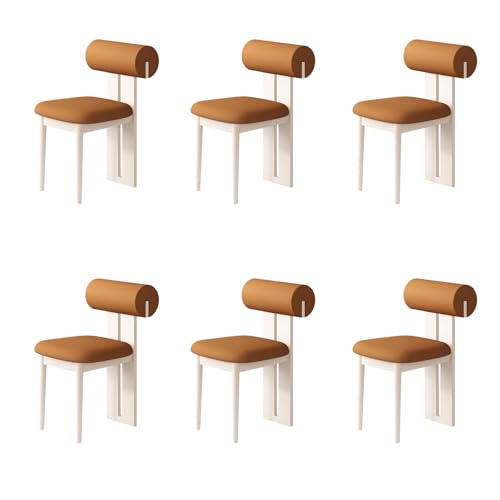 STARHMLUX EsszimmerstüHle Holz 2/4/6er Set - Moderne Stühle Esszimmer mit Gepolstert Holzstühle Bequeme Rückenlehne für den Essbereich White + orange 6pc STARHMLUX EsszimmerstüHle Holz 2/4/6er Set - Moderne Stühle Esszimmer mit Gepolstert Holzstühle Bequeme Rückenlehne für den Essbereich White + orange 6pc von STARHMLUX