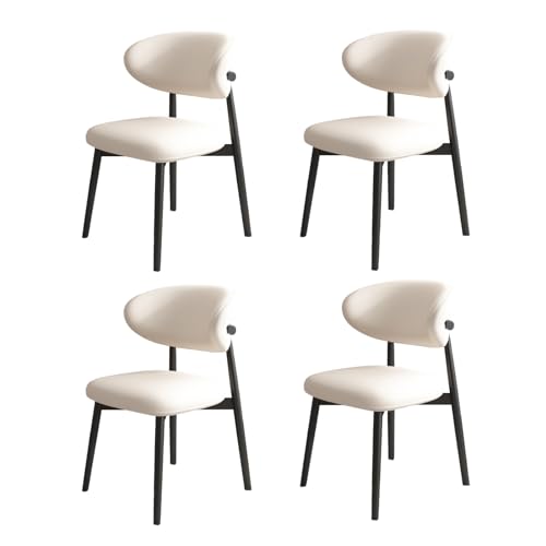 STARHMLUX EsszimmerstüHle Holz 2/4/6er Set - Moderne Stühle Esszimmer mit Gepolstert Holzstühle mit Massivholzgestell für den Essbereich Black +White 4pc von STARHMLUX