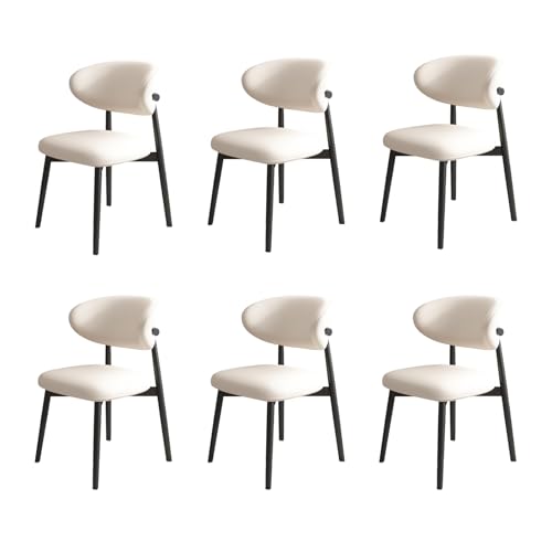 STARHMLUX EsszimmerstüHle Holz 2/4/6er Set - Moderne Stühle Esszimmer mit Gepolstert Holzstühle mit Massivholzgestell für den Essbereich Black +White 6pc von STARHMLUX