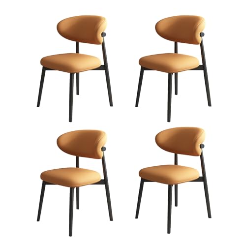 STARHMLUX EsszimmerstüHle Holz 2/4/6er Set - Moderne Stühle Esszimmer mit Gepolstert Holzstühle mit Massivholzgestell für den Essbereich Black +orange 4pc von STARHMLUX