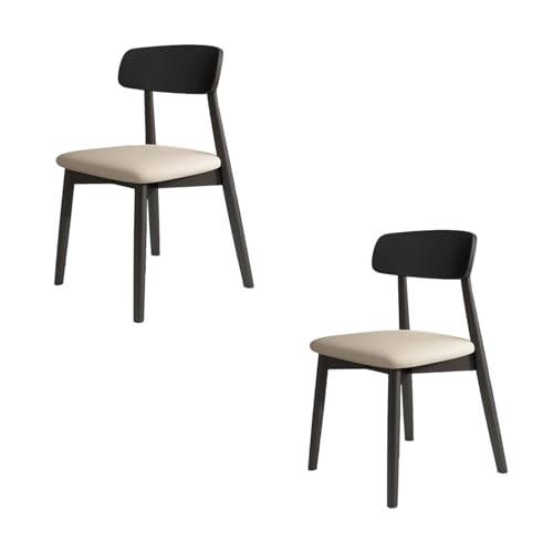 STARHMLUX EsszimmerstüHle Holz 2/4/6er Set - Moderne Stühle Esszimmer mit Rückenlehne aus Massivholz Pflegeleicht für den Essbereich Black + Light Khaki 2pc von STARHMLUX