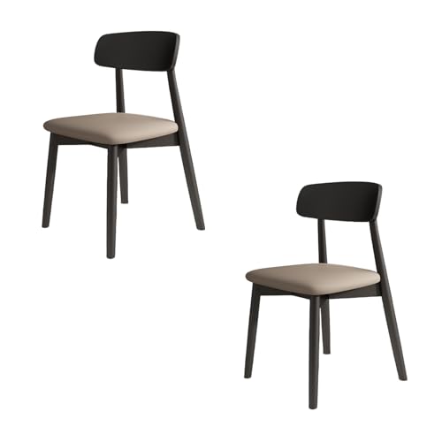 STARHMLUX EsszimmerstüHle Holz 2/4/6er Set - Moderne Stühle Esszimmer mit Rückenlehne aus Massivholz Pflegeleicht für den Essbereich Black +Dark Khaki 2pc von STARHMLUX