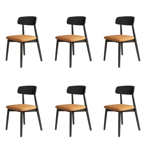 STARHMLUX EsszimmerstüHle Holz 2/4/6er Set - Moderne Stühle Esszimmer mit Rückenlehne aus Massivholz Pflegeleicht für den Essbereich Black +orange 6pc STARHMLUX EsszimmerstüHle Holz 2/4/6er Set - Moderne Stühle Esszimmer mit Rückenlehne aus Massivholz Pflegeleicht für den Essbereich Black +orange 6pc von STARHMLUX