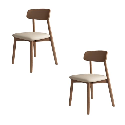STARHMLUX EsszimmerstüHle Holz 2/4/6er Set - Moderne Stühle Esszimmer mit Rückenlehne aus Massivholz Pflegeleicht für den Essbereich Light Walnut + Light Khaki 2pc von STARHMLUX