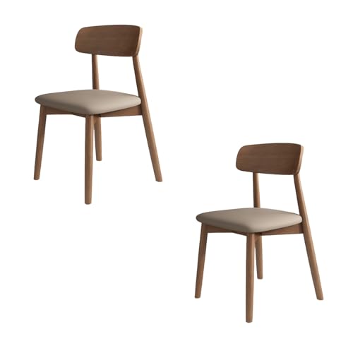 STARHMLUX EsszimmerstüHle Holz 2/4/6er Set - Moderne Stühle Esszimmer mit Rückenlehne aus Massivholz Pflegeleicht für den Essbereich Light Walnut +Dark Khaki 2pc von STARHMLUX