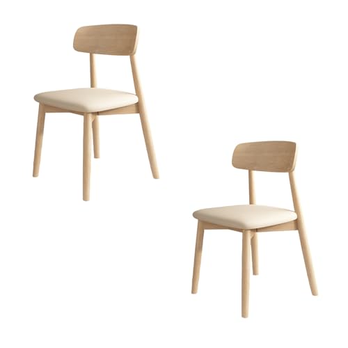 STARHMLUX EsszimmerstüHle Holz 2/4/6er Set - Moderne Stühle Esszimmer mit Rückenlehne aus Massivholz Pflegeleicht für den Essbereich Wood Color + Light Khaki 2pc von STARHMLUX