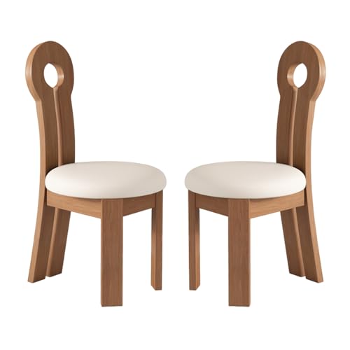 STARHMLUX EsszimmerstüHle Holz 2/4/6er Set - Moderne Stühle Esszimmer mit Gepolstert Holzstühle mit Massivholzgestell Bequeme Rückenlehne Einzigartige Form für den Essbereich Light Walnut +White 2pc STARHMLUX EsszimmerstüHle Holz 2/4/6er Set - Moderne Stühle Esszimmer mit Gepolstert Holzstühle mit Massivholzgestell Bequeme Rückenlehne Einzigartige Form für den Essbereich Light Walnut +White 2pc von STARHMLUX