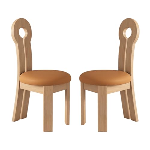EsszimmerstüHle Holz 2/4/6er Set - Moderne Stühle Esszimmer mit Gepolstert Holzstühle mit Massivholzgestell Bequeme Rückenlehne Einzigartige Form für den Essbereich Original wood +orange 2pc EsszimmerstüHle Holz 2/4/6er Set - Moderne Stühle Esszimmer mit Gepolstert Holzstühle mit Massivholzgestell Bequeme Rückenlehne Einzigartige Form für den Essbereich Original wood +orange 2pc von STARHMLUX