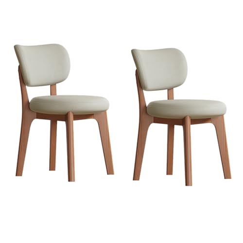 STARHMLUX Esszimmerstühle esszimmerstühle 4er Set Massivholzmaterial,küchenstühle 4er Set Hochwertiges Leder Geeignet für Esszimmer Küche Schlafzimmer Walnut-B Set of 2 von STARHMLUX