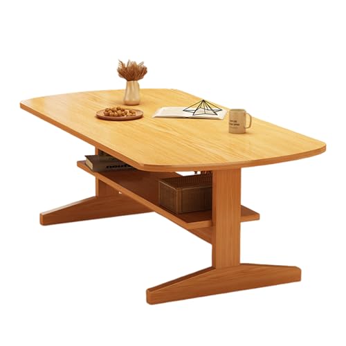 STARHMLUX Holz Kaffeetisch - Couchtisch mit Stauraum Massivholzbeine Dreieckiger fuß QuerstrebenverstäRkung füR WohnräUme Geeignet Pastoral Oak 39.4 * 23.6 * 17.7in STARHMLUX Holz Kaffeetisch - Couchtisch mit Stauraum Massivholzbeine Dreieckiger fuß QuerstrebenverstäRkung füR WohnräUme Geeignet Pastoral Oak 39.4 * 23.6 * 17.7in von STARHMLUX