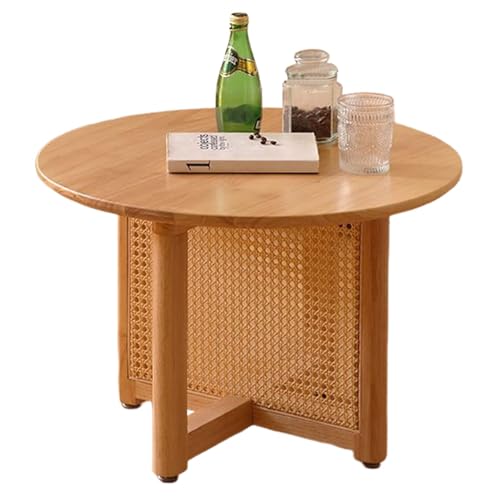 STARHMLUX Kleiner Runde Couchtische - Holz Kaffeetisch Kreuzhalterung Handgewebtes Rattanhandwerk füR Wohnzimmer Natural 23.6 * 23.6 * 15.7in STARHMLUX Kleiner Runde Couchtische - Holz Kaffeetisch Kreuzhalterung Handgewebtes Rattanhandwerk füR Wohnzimmer Natural 23.6 * 23.6 * 15.7in von STARHMLUX