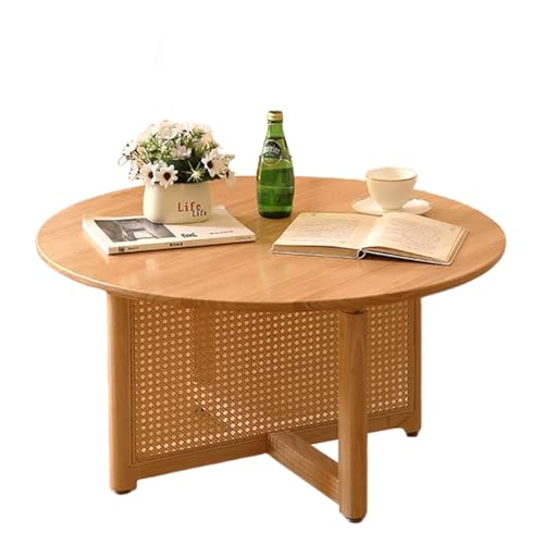 STARHMLUX Kleiner Runde Couchtische - Holz Kaffeetisch Kreuzhalterung Handgewebtes Rattanhandwerk füR Wohnzimmer Natural 31.5 * 31.5 * 15.7in STARHMLUX Kleiner Runde Couchtische - Holz Kaffeetisch Kreuzhalterung Handgewebtes Rattanhandwerk füR Wohnzimmer Natural 31.5 * 31.5 * 15.7in von STARHMLUX