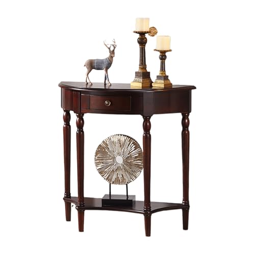 STARHMLUX Konsolentisch aus Massivholz, Flur Tisch Kommode mit schubladen und unterem Regal, beistelltisch hoch für Diele & Wohnzimmer Eingangsbereich Dark Walnut 100cm von STARHMLUX