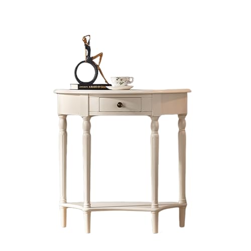 STARHMLUX Konsolentisch aus Massivholz, Flur Tisch Kommode mit schubladen und unterem Regal, beistelltisch hoch für Diele & Wohnzimmer Eingangsbereich White 100cm STARHMLUX Konsolentisch aus Massivholz, Flur Tisch Kommode mit schubladen und unterem Regal, beistelltisch hoch für Diele & Wohnzimmer Eingangsbereich White 100cm von STARHMLUX
