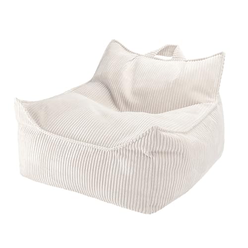 STARHMLUX Sitzsack Cord Gaming Sitzsack Erwachsene mit Füllung Bean Bag Lounge Sessel Lounge Stuhl,Geeignet für Wohnungen Leseecken Spiele und Kinos White 27.6 * 11.5 * 19.7in von STARHMLUX