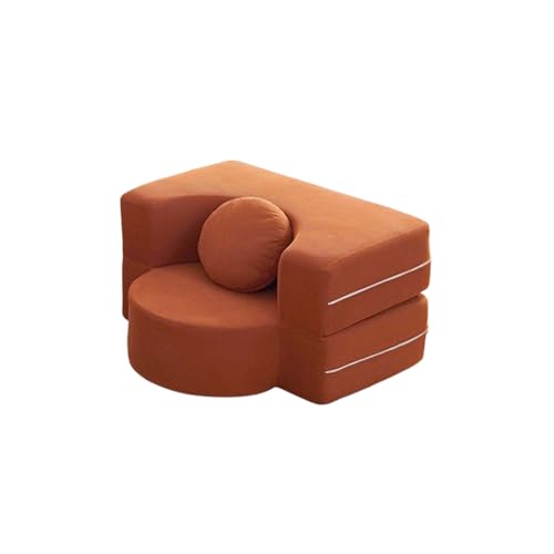 Schlaf Couch | Bodensofa - Gewebter Stoff Modulares Design platzsparend 15min Montage für Kleine Wohnungen Caramel 39.4 * 23.6 * 23.6in von STARHMLUX