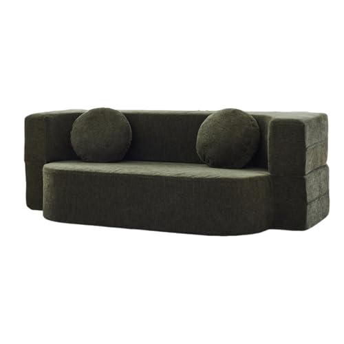 Schlaf Couch | Bodensofa - Gewebter Stoff Modulares Design platzsparend 15min Montage für Kleine Wohnungen Dark Green 55.1 * 23.6 * 23.6in von STARHMLUX