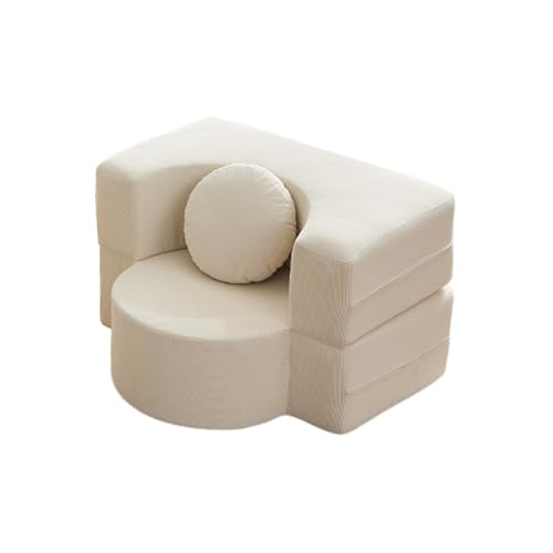 Schlaf Couch | Bodensofa - Gewebter Stoff Modulares Design platzsparend 15min Montage für Kleine Wohnungen Off-White 39.4 * 23.6 * 23.6in von STARHMLUX