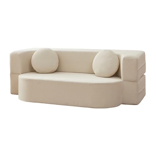 Schlaf Couch | Bodensofa - Gewebter Stoff Modulares Design platzsparend 15min Montage für Kleine Wohnungen Off-White 70.9 * 23.6 * 23.6in von STARHMLUX