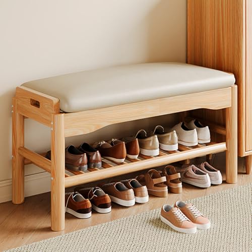 Schuhbank mit SitzfläChe - Schuhregal mit Sitzbank Kompakte GrößE füR FlureingäNge und Kleine Wohnungen Natural Wood 60cm Schuhbank mit SitzfläChe - Schuhregal mit Sitzbank Kompakte GrößE füR FlureingäNge und Kleine Wohnungen Natural Wood 60cm von STARHMLUX