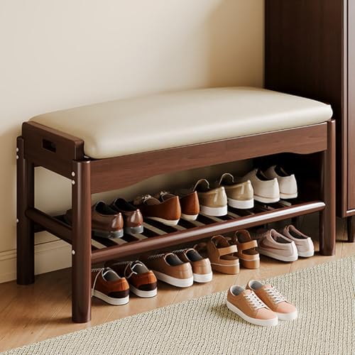 Schuhbank mit SitzfläChe - Schuhregal mit Sitzbank Kompakte GrößE füR FlureingäNge und Kleine Wohnungen Walnut 45cm Schuhbank mit SitzfläChe - Schuhregal mit Sitzbank Kompakte GrößE füR FlureingäNge und Kleine Wohnungen Walnut 45cm von STARHMLUX