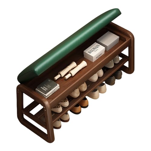 Schuhbank mit Stauraum - Sitzbank mit Schuhregal Weiche Kissen Massivholzrahmen füR Flure und Eingangsbereiche Green 2F 100cm Schuhbank mit Stauraum - Sitzbank mit Schuhregal Weiche Kissen Massivholzrahmen füR Flure und Eingangsbereiche Green 2F 100cm von STARHMLUX