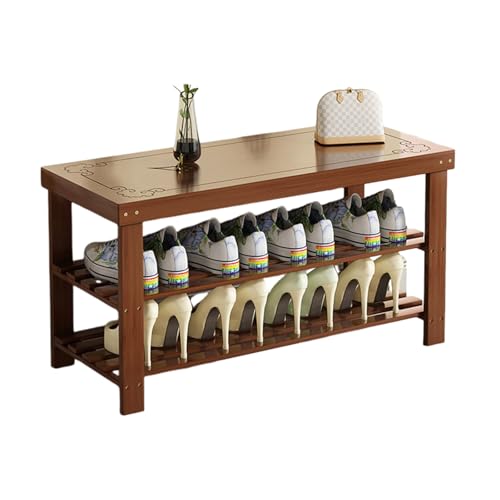 Sitzbank mit Schuhregal - Schuhregal Schmal Holz Breiter Sitz & Spart Platz Geeignet für Wohnungen Hauseingänge Brown 3F 80cm Sitzbank mit Schuhregal - Schuhregal Schmal Holz Breiter Sitz & Spart Platz Geeignet für Wohnungen Hauseingänge Brown 3F 80cm von STARHMLUX