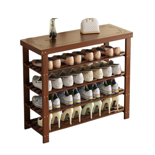Sitzbank mit Schuhregal - Schuhregal Schmal Holz Breiter Sitz & Spart Platz Geeignet für Wohnungen Hauseingänge Brown 5F 80cm Sitzbank mit Schuhregal - Schuhregal Schmal Holz Breiter Sitz & Spart Platz Geeignet für Wohnungen Hauseingänge Brown 5F 80cm von STARHMLUX