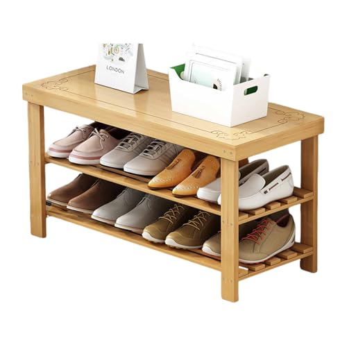 Sitzbank mit Schuhregal - Schuhregal Schmal Holz Breiter Sitz & Spart Platz Geeignet für Wohnungen Hauseingänge Wood 3F 80cm Sitzbank mit Schuhregal - Schuhregal Schmal Holz Breiter Sitz & Spart Platz Geeignet für Wohnungen Hauseingänge Wood 3F 80cm von STARHMLUX