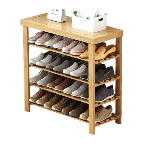 Sitzbank mit Schuhregal - Schuhregal Schmal Holz Breiter Sitz & Spart Platz Geeignet für Wohnungen Hauseingänge Wood 5F 58cm Sitzbank mit Schuhregal - Schuhregal Schmal Holz Breiter Sitz & Spart Platz Geeignet für Wohnungen Hauseingänge Wood 5F 58cm von STARHMLUX