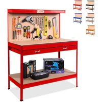 Werkbank mit Wand mit Löchern und Schublade Garage Arbeitstisch Max 120x60x150 cm von STARK