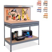 Werkbank mit Wand mit Löchern und Schublade Garage Arbeitstisch Max 120x60x150 cm von STARK