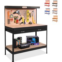 Werkbank mit Wand mit Löchern und Schublade Garage Arbeitstisch Max 120x60x150 cm von STARK