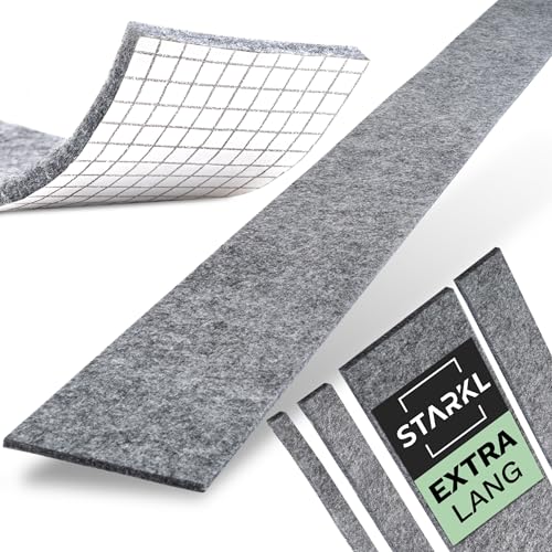 Filzgleiter selbstklebend Grau (4mm) | Streifen in 1 Meter Länge | Breite 1cm 2cm 5cm 10cm | Filz selbstklebend | Filzgleiter für Stühle | Möbelgleiter zum Zuschneiden I Klebefilz von STARKL