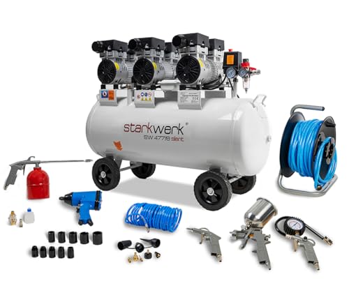 Starkwerk SW 477/8 Flüsterkompressor Silent Kompressor 2,25kW !69 dB! 8Bar ölfrei 100L Kessel Druckluftkompressor leise Compressor inklusive Druckminderer und Wasserabscheider Starkwerk SW 477/8 Flüsterkompressor Silent Kompressor 2,25kW !69 dB! 8Bar ölfrei 100L Kessel Druckluftkompressor leise Compressor inklusive Druckminderer und Wasserabscheider von STARKWERK